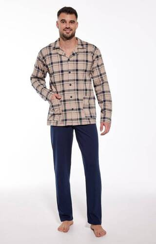 114/67 Piżama męska rozpinana Cornette beżowy