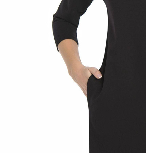 196107 Lana Klasyczna Sukienka, 3/4 rękaw Teyli - czarna