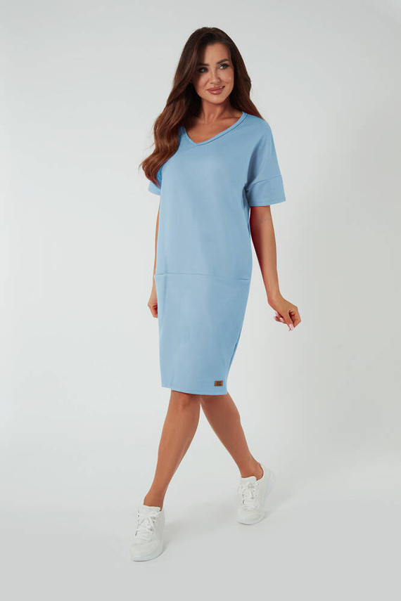 Stella tunika damska krótki rękaw Italian Fashion - niebieski