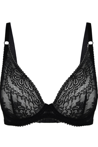 19237 Fancy Mediolano Bralette Black – Koronkowy Biustonosz Bez Fiszbiny