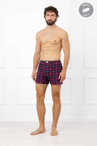 Italian Fashion Brajan bokserki męskie bawełniane Mega Soft w kratę