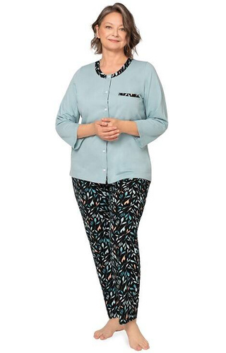 262 Olga II Piżama damska 7/8 Martel - turkusowa