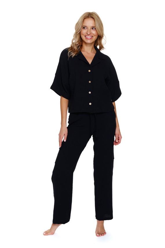 7236 Piżama Damska Muślin Doctor Nap - black