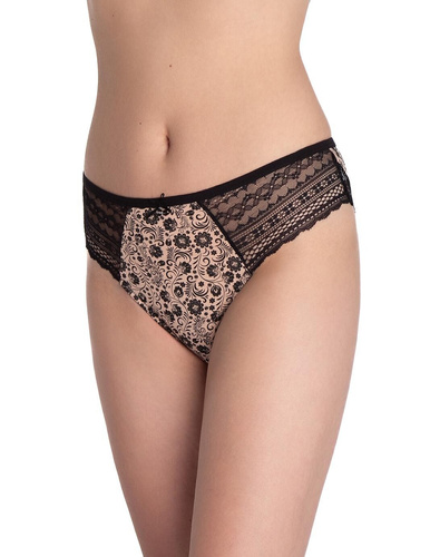 Figi Lama L-1592 BI – bawełniane bikini z koronką, pakowane po 2 sztuki