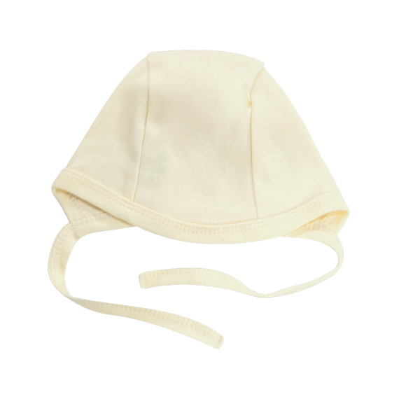 CKB004 Basic Czapka niemowlęca wiązana Mamatti - żółty