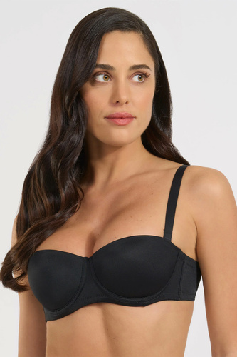 391 Biustonosz Bandeau Nero Spiman Bardotka Usztywniany Odpinane Ramiączka