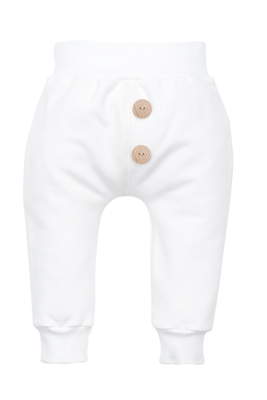 10218E "ROSES" Spodnie niemowlęce dresowe Makoma biały