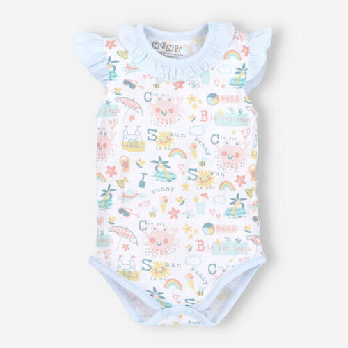 ABN-3938/PLA Sunny Body bawełniane z falbanką Nini druk