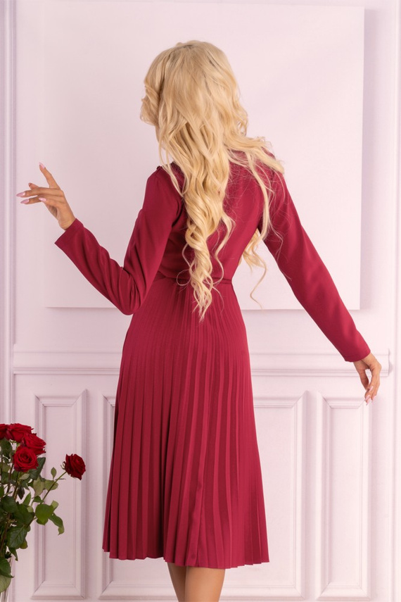 Hamien 85603 Rozkloszowana sukienka damska Merribel - wine red