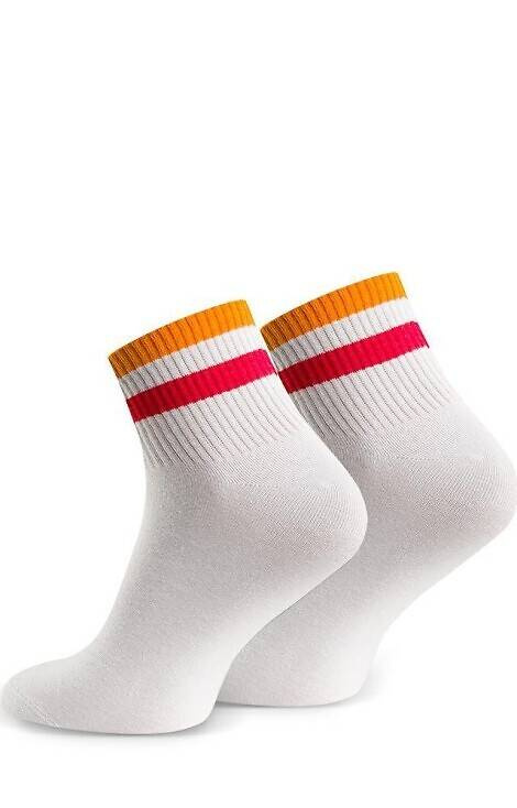 art.054 Sportowe Paski Skarpety Męskie Steven - 301 białe