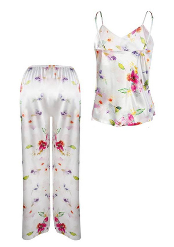 DK-KI Flowers Komplet Damski Piżama DKaren - DK-KI 10 biały
