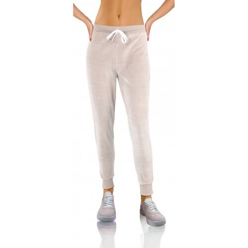 Welur Spodnie dresowe damskie Sesto Senso ecru