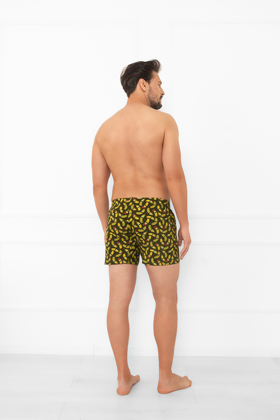 Maksym – luźne bokserki męskie z nadrukiem ogórków | Italian Fashion