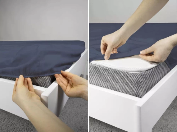 Poly prześcieradło z mikrofibry Detexpol niebieski