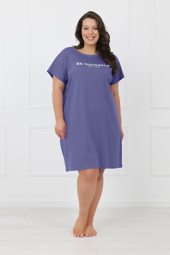 Koszula nocna damska Rima Italian Fashion 100% bawełna krótki rękaw-jeansowy