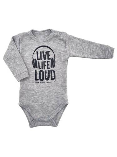 Body z długim rękawem "Music" Terjan - szary