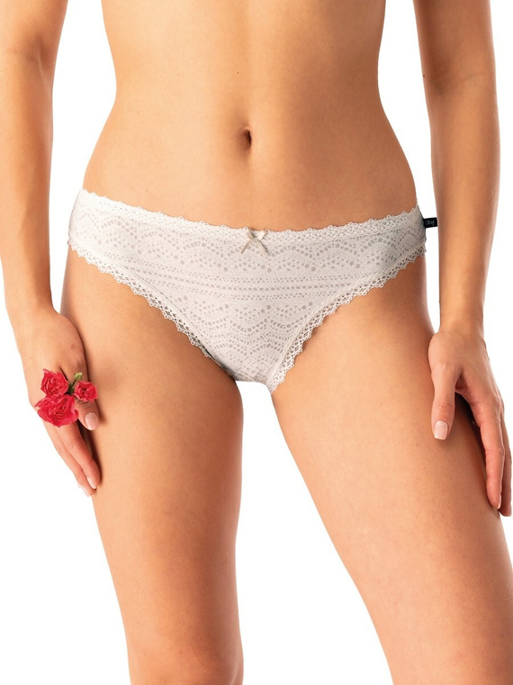 Figi damskie LPR 752 B25 Key szary beżowy– bawełna, 2-pak w pudełku, wygodne i klasyczne