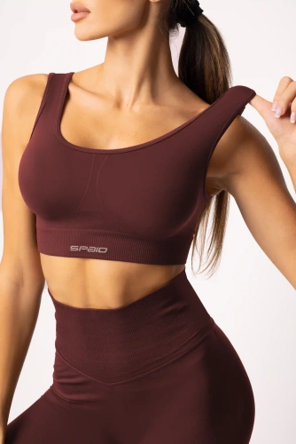 Biustonosz sportowy SPAIO Flex 2.0 seamless burgund– stabilne wsparcie i komfort