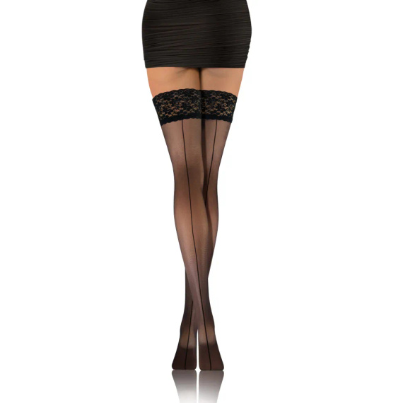 PD05 Pończochy samonośne 20 den Sesto Senso czarny