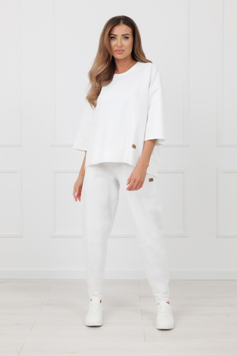 Bluza Kaori Italian Fashion 3/4 rękaw bawełna elastan- ecru