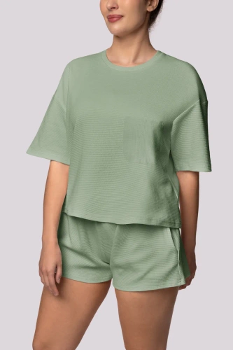 Cozy shortsleeve Piżama damska Mona zielony pistacjowy
