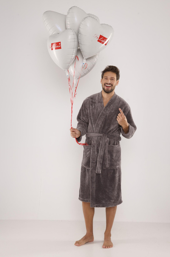 391 Hugo szlafrok męski De lafense - szary