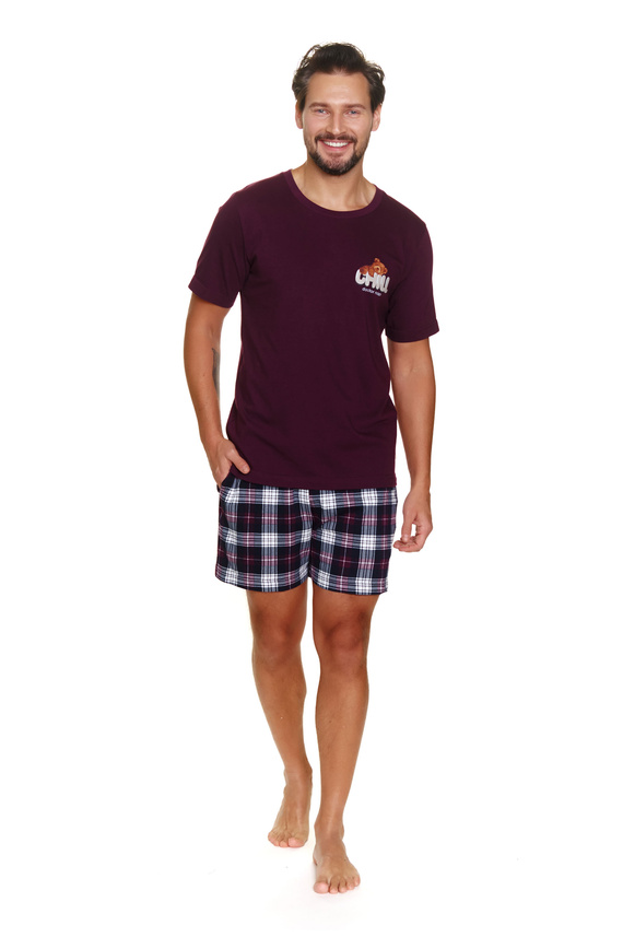 7201 "Chill" Piżama Męska Doctor Nap - burgundy
