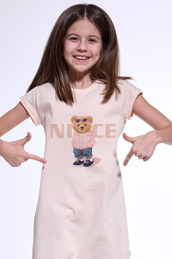 493/113, 494/113 Nice  2 Koszula dziewczęca Cornette -brzoskwiniowy