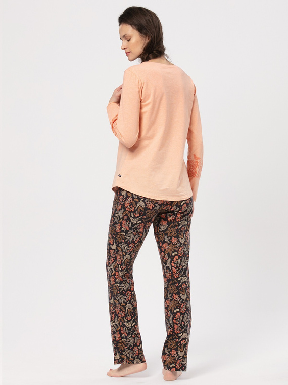 LNS 785 Piżama Damska bawełniana Key -łososiowy