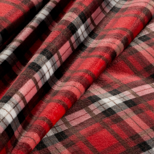 Bliss Koc świąteczny kratka Eurofirany czerwony