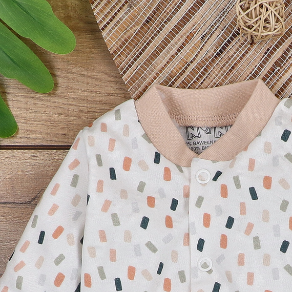 ABN-5328/KRE Kaftanik niemowlęcy z bawełny organicznej Nini kremowy