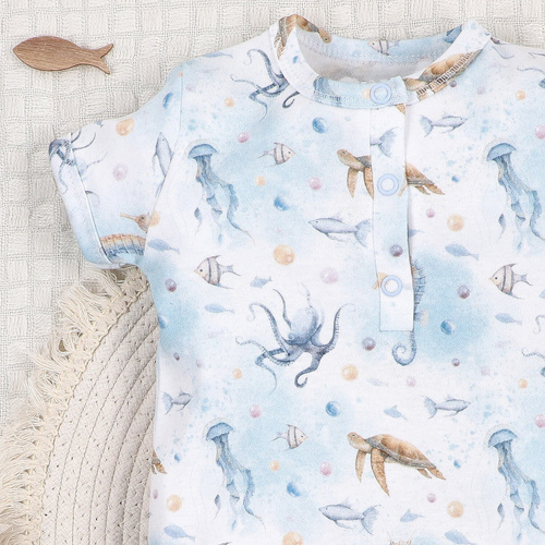 ABN-5452 Sea Of Joy Rampers niemowlęcy Nini – bawełna organiczna, wygodne napy