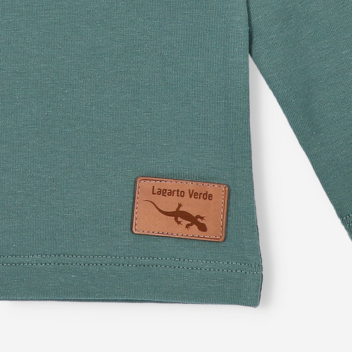 KAR-1020 Bluzka chłopięca z długim rękawem Lagarto Verde zielona– bawełna z elastanem, polska produkcja
