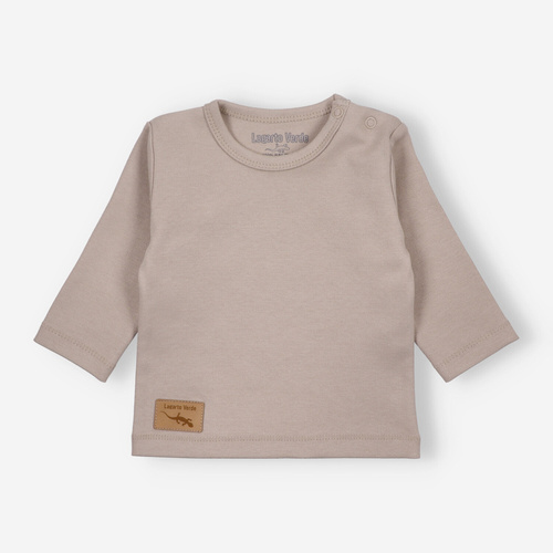 KAR-0014/KAW Bluzka z długim rękawem gładka Lagarto Verde - beżowy