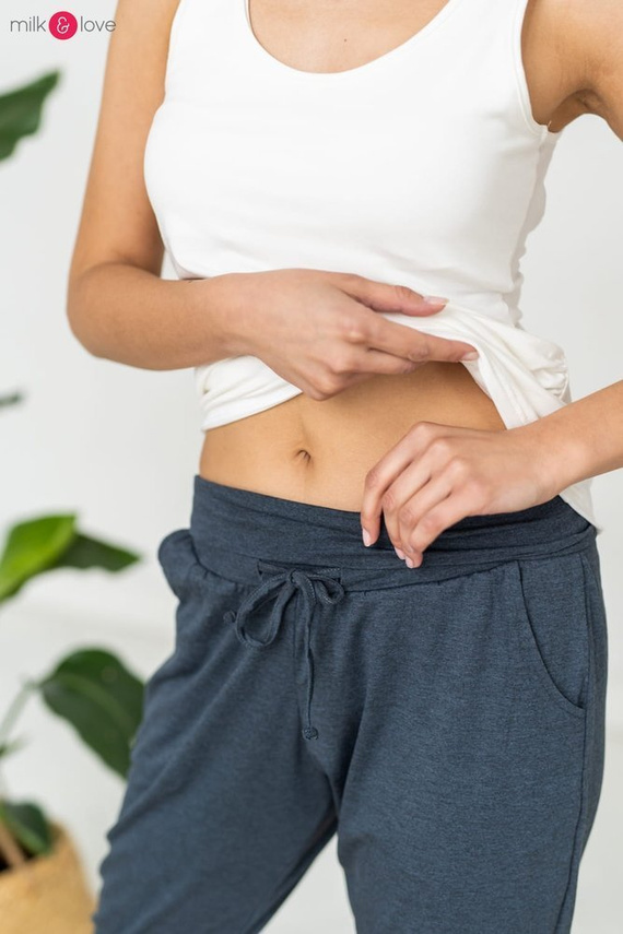 Spodnie ciążowe joggersy Milk&Love grafitowy