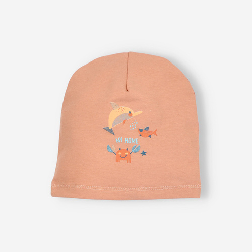 Morskie Zwierzątka Czapka z bawełny organicznej Nini pomarańczowy