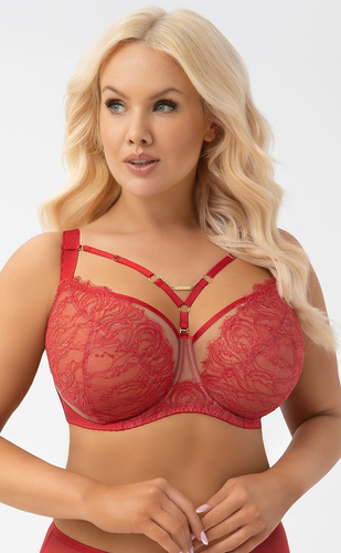 Biustonosz soft Gorsenia G 008 Flavia rudy koronkowy duży biust