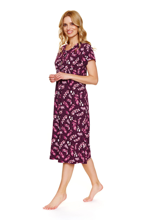 4119 Doctor Nap – Koszula nocna ciążowa i do karmienia | 100% bawełna, Polska produkcja - burgundy