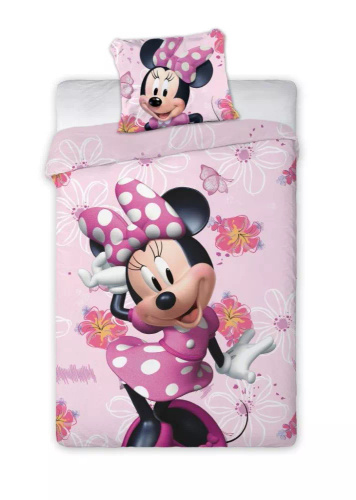 Myszka Minnie Pościel bawełniana różowa Faro –100% bawełna, komplet Disney