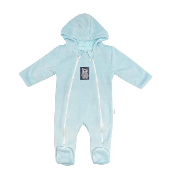 KB7571 Velvet kombinezon niemowlęcy Mamatti - niebieski