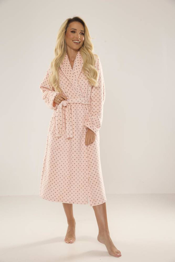 548 Melanie Długi Szlafrok damski Forex - łosoś 