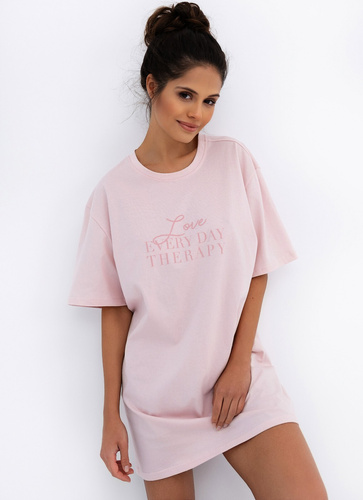 Annabelle Koszula nocna Sensis – Bawełniana, różowa, z napisem | Komfort i styl