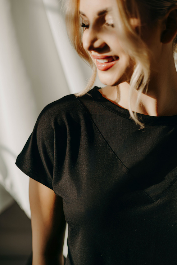 219201 Cora Bluzka damska bambusowa Teyli - czarny