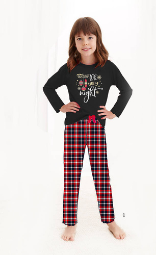 2721, 2722 Santa Świąteczna Piżama dla dziewczynki Taro - 02 czerwony