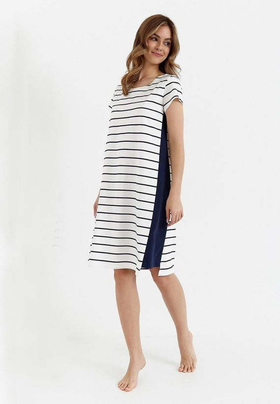 449 Koszula nocna Cana ecru – bawełniana, krótki rękaw, kobieca i wygodna