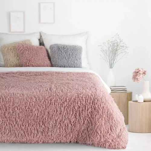 Adore Koc narzuta włochacz futrzak Eurofirany pudrowy