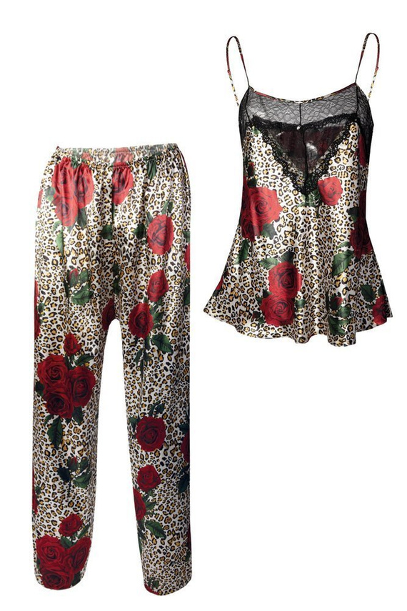 Flowers Komplet Damski Piżama DKaren - DK-KC 10 biały