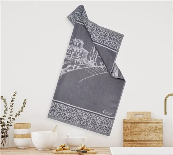 Toscana 1 Ścierka kuchenna Exclusive Greno szary | Bawełniana, chłonna, elegancka