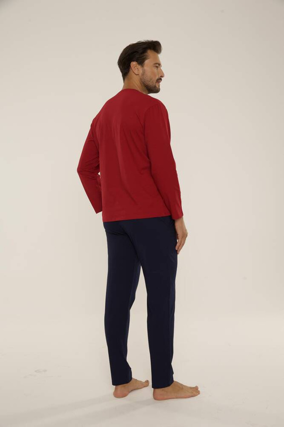 683 Kevin Piżama Męska Forex - bordo- granat