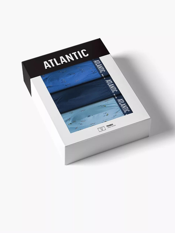 3MH-213 Bokserki męskie 3-pak Atlantic niebieski